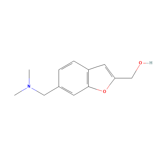[6-[(dimethylamino)methyl]-1-benzofuran-2-yl]methanol (CAS: 77095-41-1) - Chemical Structure and Molecular Formula 