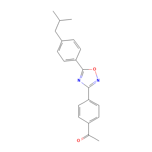 1-[4-[5-[4-(2-methylpropyl)phenyl]-1,2,4-oxadiazol-3-yl]phenyl]ethanone (CAS: 635702-42-0) - Related Chemical Product