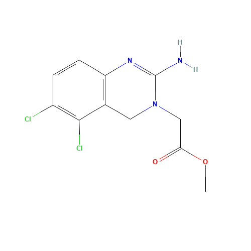 methyl 2-(2-amino-5,6-dichloro-4H-quinazolin-3-yl)acetate (CAS: 752151-24-9) - Chemical Structure and Molecular Formula 