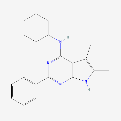N-cyclohex-3-en-1-yl-5,6-dimethyl-2-phenyl-7H-pyrrolo[2,3-d]pyrimidin-4-amine (CAS: 251946-19-7) - Related Chemical Product
