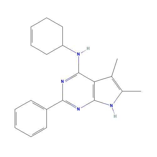 N-cyclohex-3-en-1-yl-5,6-dimethyl-2-phenyl-7H-pyrrolo[2,3-d]pyrimidin-4-amine (CAS: 251946-19-7) - Related Chemical Product