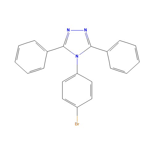 4-(4-bromophenyl)-3,5-diphenyl-1,2,4-triazole (CAS: 29091-56-3) - Chemical Structure and Molecular Formula 