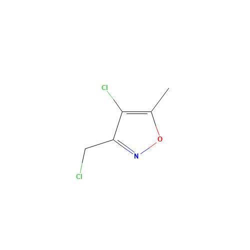 4-chloro-3-(chloromethyl)-5-methyl-1,2-oxazole (CAS: 344329-96-0) - Chemical Structure and Molecular Formula 