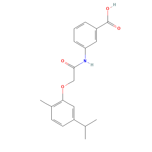 3-[[2-(2-methyl-5-propan-2-ylphenoxy)acetyl]amino]benzoic acid (CAS: 649773-93-3) - Related Chemical Product