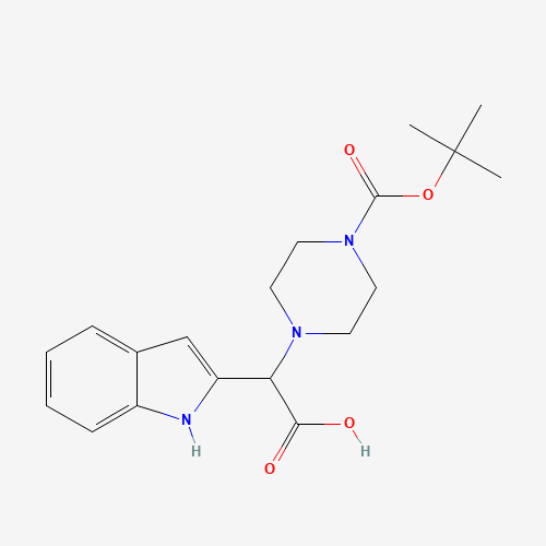 2-(1H-indol-2-yl)-2-[4-[(2-methylpropan-2-yl)oxycarbonyl]piperazin-1-yl]acetic acid (CAS: 885275-32-1) - Related Chemical Product