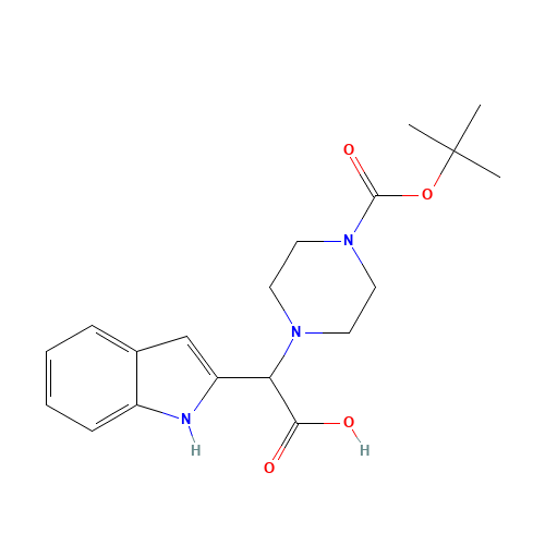 2-(1H-indol-2-yl)-2-[4-[(2-methylpropan-2-yl)oxycarbonyl]piperazin-1-yl]acetic acid (CAS: 885275-32-1) - Related Chemical Product