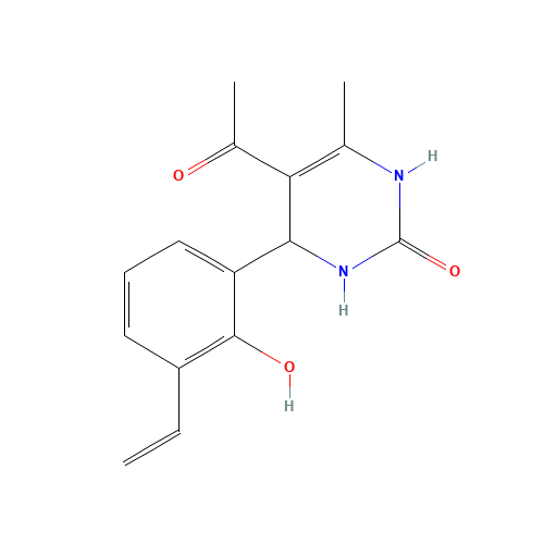 5-acetyl-4-(3-ethenyl-2-hydroxyphenyl)-6-methyl-3,4-dihydro-1H-pyrimidin-2-one (CAS: 392314-89-5) - Chemical Structure and Molecular Formula 