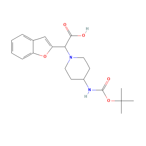 2-(1-benzofuran-2-yl)-2-[4-[(2-methylpropan-2-yl)oxycarbonylamino]piperidin-1-yl]acetic acid (CAS: 885275-46-7) - Related Chemical Product