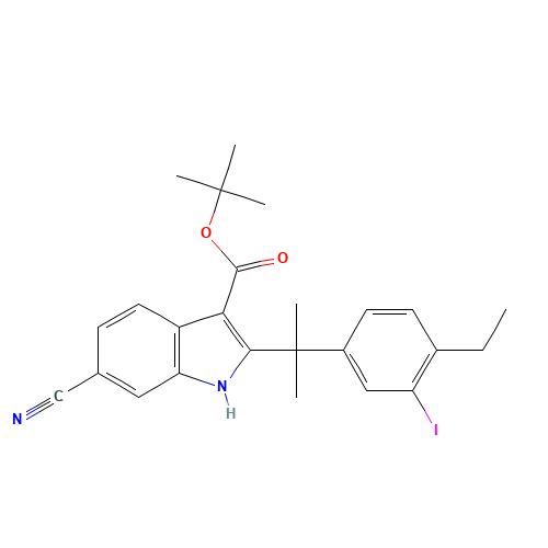 tert-butyl 6-cyano-2-[2-(4-ethyl-3-iodophenyl)propan-2-yl]-1H-indole-3-carboxylate (CAS: 1256584-75-4) - Related Chemical Product