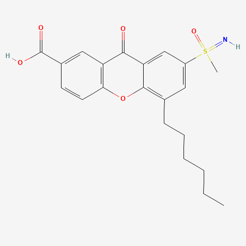 5-hexyl-7-(methylsulfonimidoyl)-9-oxoxanthene-2-carboxylic acid (CAS: 58761-87-8) - Chemical Structure and Molecular Formula 