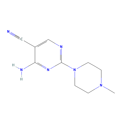 4-amino-2-(4-methylpiperazin-1-yl)pyrimidine-5-carbonitrile (CAS: 103151-40-2) - Chemical Structure and Molecular Formula 