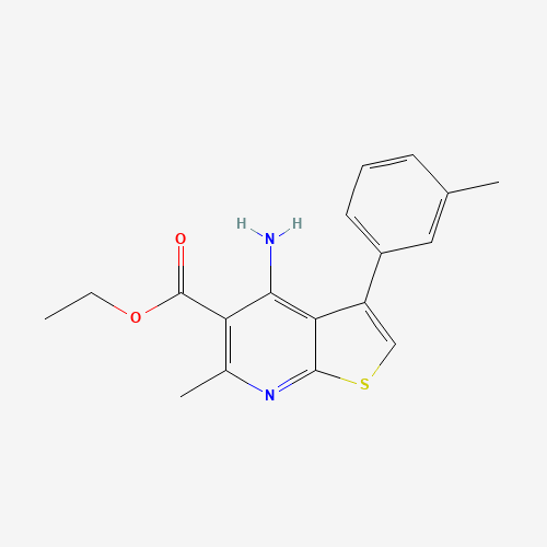 ethyl 4-amino-6-methyl-3-(3-methylphenyl)thieno[2,3-b]pyridine-5-carboxylate (CAS: 1312594-74-3) - Chemical Structure and Molecular Formula 