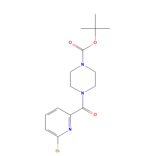 tert-butyl 4-(6-bromopyridine-2-carbonyl)piperazine-1-carboxylate (CAS: 1049022-93-6) - Chemical Structure and Molecular Formula 