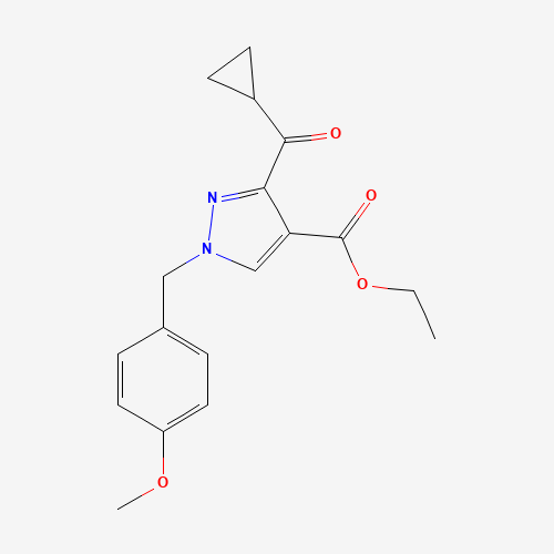 ethyl 3-(cyclopropanecarbonyl)-1-[(4-methoxyphenyl)methyl]pyrazole-4-carboxylate (CAS: 1235314-09-6) - Related Chemical Product