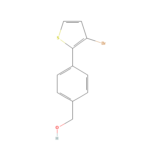 [4-(3-bromothiophen-2-yl)phenyl]methanol (CAS: 937795-99-8) - Chemical Structure and Molecular Formula 