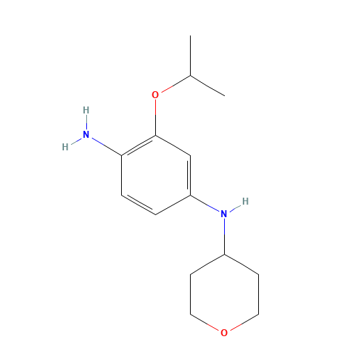 4-N-(oxan-4-yl)-2-propan-2-yloxybenzene-1,4-diamine (CAS: 1462952-70-0) - Chemical Structure and Molecular Formula 