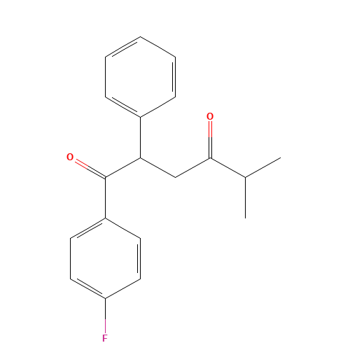 1-(4-fluorophenyl)-5-methyl-2-phenylhexane-1,4-dione (CAS: 135833-82-8) - Chemical Structure and Molecular Formula 