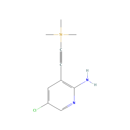 5-chloro-3-(2-trimethylsilylethynyl)pyridin-2-amine (CAS: 866318-90-3) - Chemical Structure and Molecular Formula 