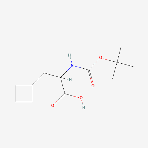 3-cyclobutyl-2-[(2-methylpropan-2-yl)oxycarbonylamino]propanoic acid (CAS: 565456-75-9) - Chemical Structure and Molecular Formula 