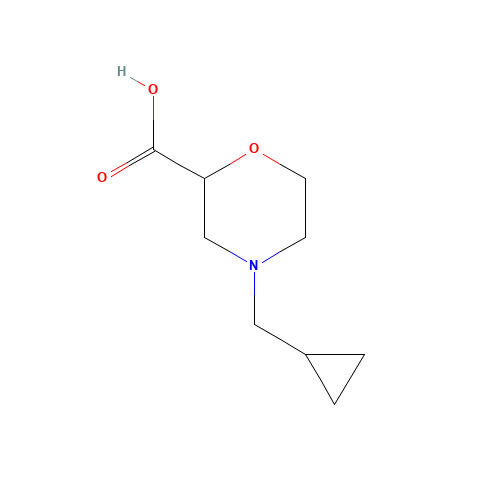 4-(cyclopropylmethyl)morpholine-2-carboxylic acid (CAS: 939756-95-3) - Chemical Structure and Molecular Formula 
