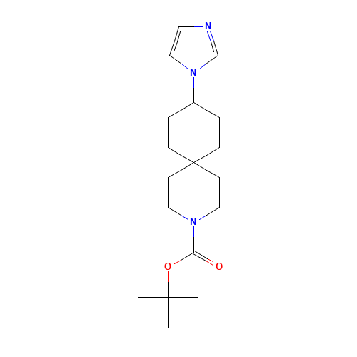 tert-butyl 9-imidazol-1-yl-3-azaspiro[5.5]undecane-3-carboxylate (CAS: 1246508-19-9) - Chemical Structure and Molecular Formula 