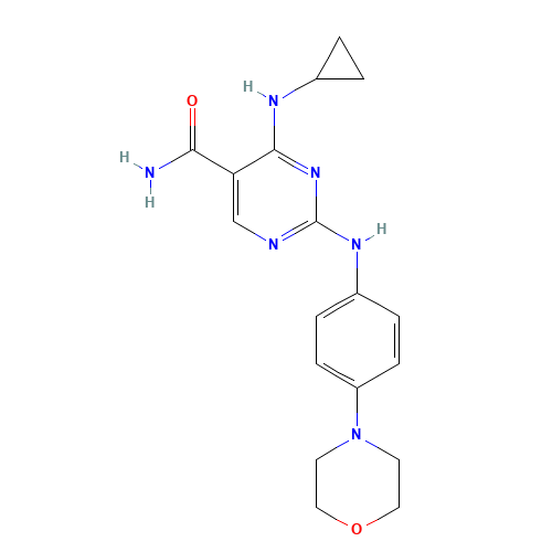 4-(cyclopropylamino)-2-(4-morpholin-4-ylanilino)pyrimidine-5-carboxamide (CAS: 1198302-04-3) - Related Chemical Product