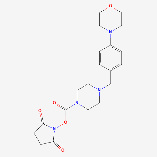 (2,5-dioxopyrrolidin-1-yl) 4-[(4-morpholin-4-ylphenyl)methyl]piperazine-1-carboxylate (CAS: 1460031-53-1) - Related Chemical Product