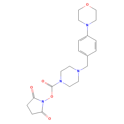 (2,5-dioxopyrrolidin-1-yl) 4-[(4-morpholin-4-ylphenyl)methyl]piperazine-1-carboxylate (CAS: 1460031-53-1) - Related Chemical Product