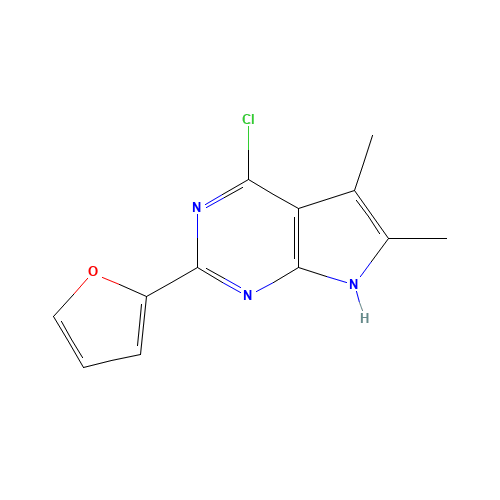 4-chloro-2-(furan-2-yl)-5,6-dimethyl-7H-pyrrolo[2,3-d]pyrimidine (CAS: 251947-11-2) - Related Chemical Product