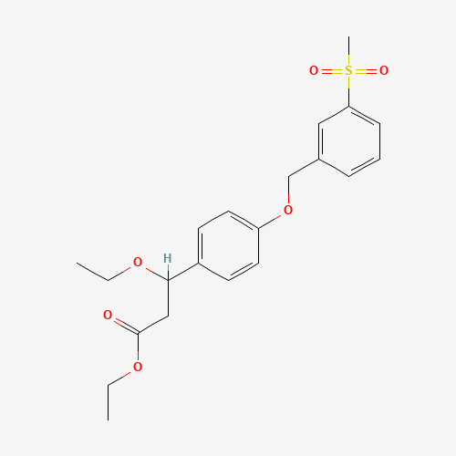 ethyl 3-ethoxy-3-[4-[(3-methylsulfonylphenyl)methoxy]phenyl]propanoate (CAS: 1202576-80-4) - Related Chemical Product
