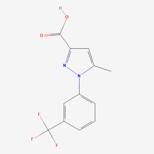 5-methyl-1-[3-(trifluoromethyl)phenyl]pyrazole-3-carboxylic acid (CAS: 126067-60-5) - Chemical Structure and Molecular Formula 