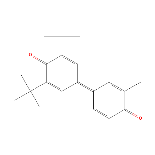 4-(3,5-ditert-butyl-4-oxocyclohexa-2,5-dien-1-ylidene)-2,6-dimethylcyclohexa-2,5-dien-1-one (CAS: 126657-30-5) - Chemical Structure and Molecular Formula 