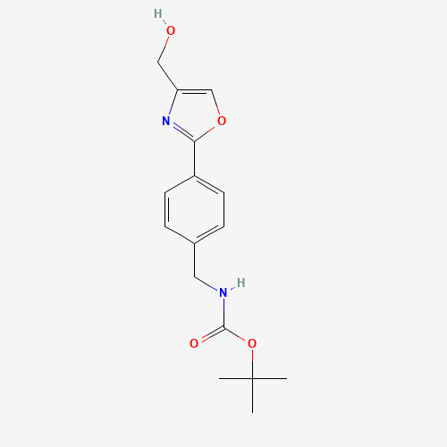 tert-butyl N-[[4-[4-(hydroxymethyl)-1,3-oxazol-2-yl]phenyl]methyl]carbamate (CAS: 886363-38-8) - Related Chemical Product
