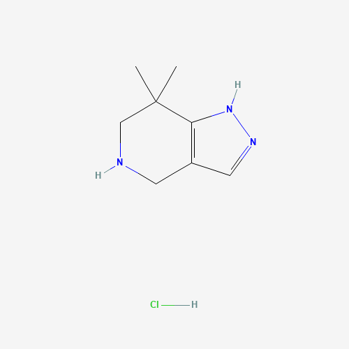 7,7-dimethyl-1,4,5,6-tetrahydropyrazolo[4,3-c]pyridine;hydrochloride (CAS: 635712-89-9) - Chemical Structure and Molecular Formula 