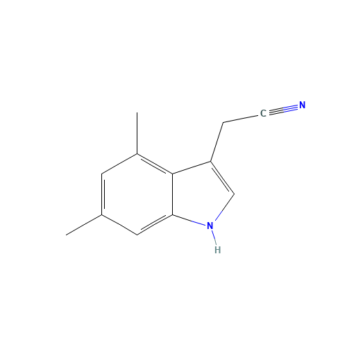 2-(4,6-dimethyl-1H-indol-3-yl)acetonitrile (CAS: 880079-42-5) - Chemical Structure and Molecular Formula 