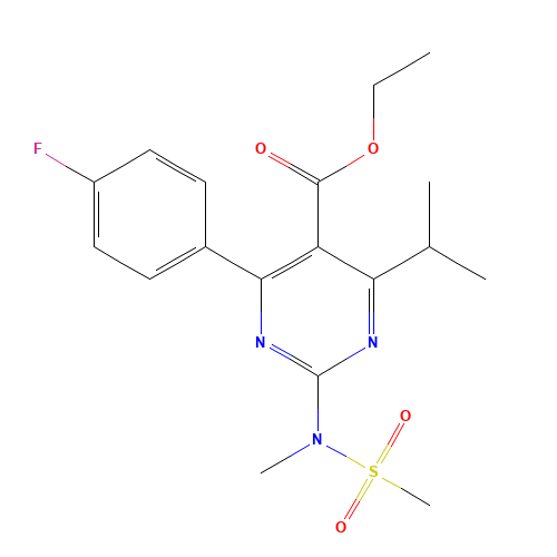ethyl 4-(4-fluorophenyl)-2-[methyl(methylsulfonyl)amino]-6-propan-2-ylpyrimidine-5-carboxylate (CAS: 147118-30-7) - Related Chemical Product