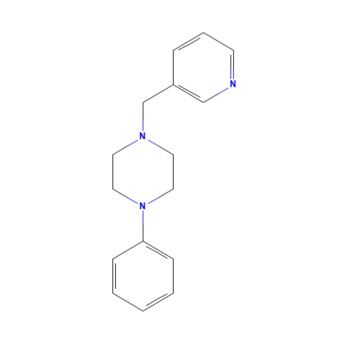 1-phenyl-4-(pyridin-3-ylmethyl)piperazine (CAS: 58013-18-6) - Chemical Structure and Molecular Formula 