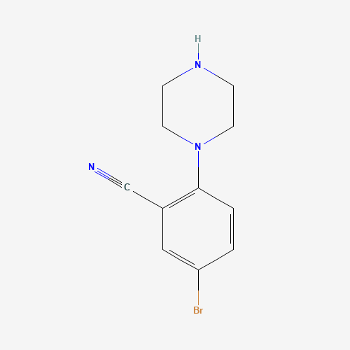 5-bromo-2-piperazin-1-ylbenzonitrile (CAS: 791846-41-8) - Chemical Structure and Molecular Formula 