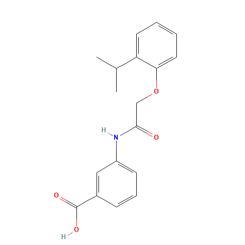 3-[[2-(2-propan-2-ylphenoxy)acetyl]amino]benzoic acid (CAS: 304890-52-6) - Related Chemical Product
