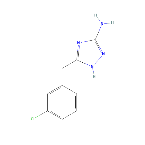 5-[(3-chlorophenyl)methyl]-1H-1,2,4-triazol-3-amine (CAS: 450400-08-5) - Chemical Structure and Molecular Formula 