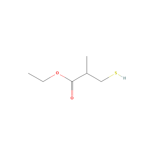 ethyl 2-methyl-3-sulfanylpropanoate (CAS: 80750-11-4) - Chemical Structure and Molecular Formula 