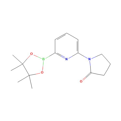 1-[6-(4,4,5,5-tetramethyl-1,3,2-dioxaborolan-2-yl)pyridin-2-yl]pyrrolidin-2-one (CAS: 1352645-48-7) - Chemical Structure and Molecular Formula 