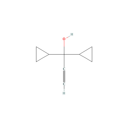 1,1-dicyclopropylprop-2-yn-1-ol (CAS: 24297-12-9) - Chemical Structure and Molecular Formula 