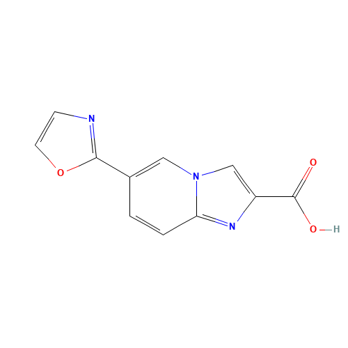 6-(1,3-oxazol-2-yl)imidazo[1,2-a]pyridine-2-carboxylic acid (CAS: 1167626-83-6) - Chemical Structure and Molecular Formula 