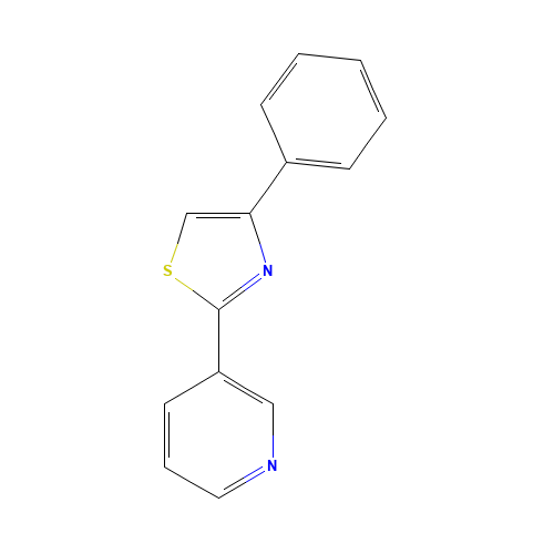 4-phenyl-2-pyridin-3-yl-1,3-thiazole (CAS: 70031-86-6) - Chemical Structure and Molecular Formula 