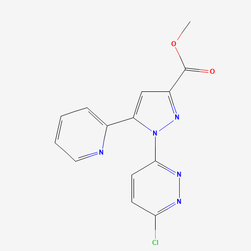 methyl 1-(6-chloropyridazin-3-yl)-5-pyridin-2-ylpyrazole-3-carboxylate (CAS: 741287-93-4) - Chemical Structure and Molecular Formula 