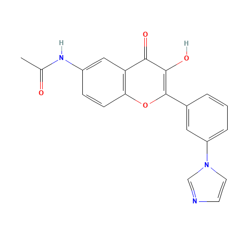 N-[3-hydroxy-2-(3-imidazol-1-ylphenyl)-4-oxochromen-6-yl]acetamide (CAS: 1187016-42-7) - Related Chemical Product
