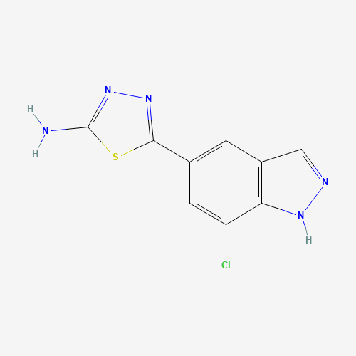 5-(7-chloro-1H-indazol-5-yl)-1,3,4-thiadiazol-2-amine (CAS: 885222-71-9) - Chemical Structure and Molecular Formula 