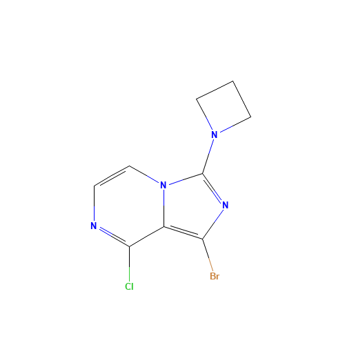 3-(azetidin-1-yl)-1-bromo-8-chloroimidazo[1,5-a]pyrazine (CAS: 1419222-65-3) - Chemical Structure and Molecular Formula 