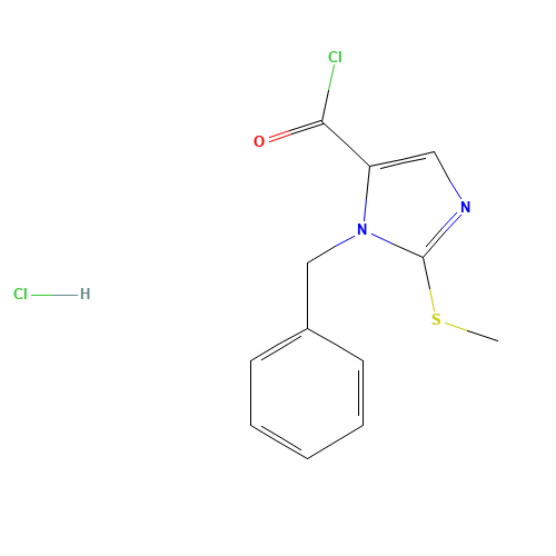 3-benzyl-2-methylsulfanylimidazole-4-carbonyl chloride;hydrochloride (CAS: 568577-86-6) - Chemical Structure and Molecular Formula 